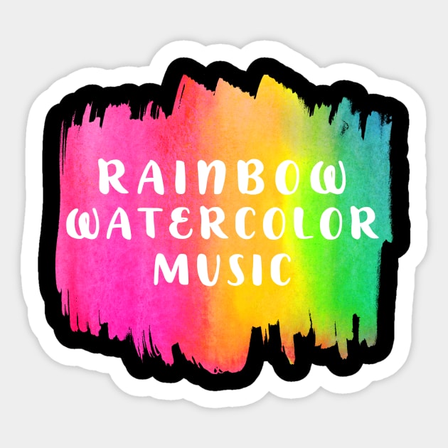 Rainbow Watercolor Music Notes Multipack Funny Sticker by BangsaenTH